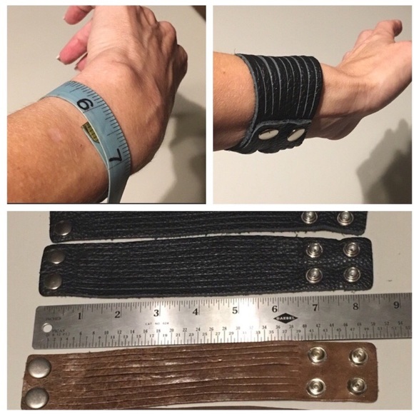 Luxe Boho Full-grain leather slashed snap bracelet - Picture 8 of 8